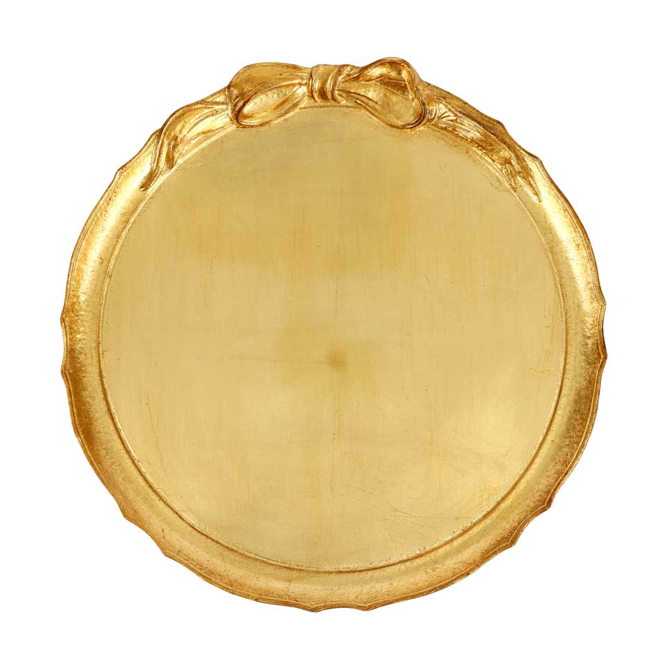 Gold Bow Round Tray