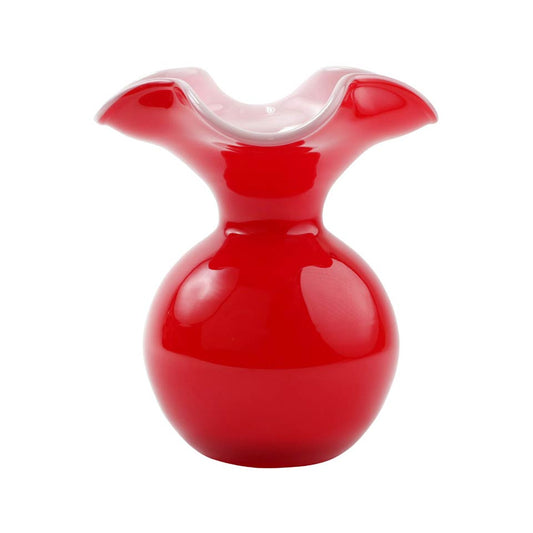 Red Small Fluted Vase