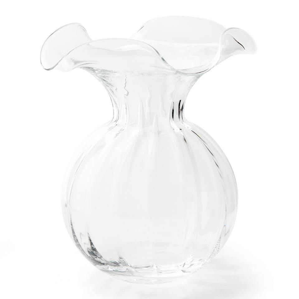 Clear Large Fluted Vase
