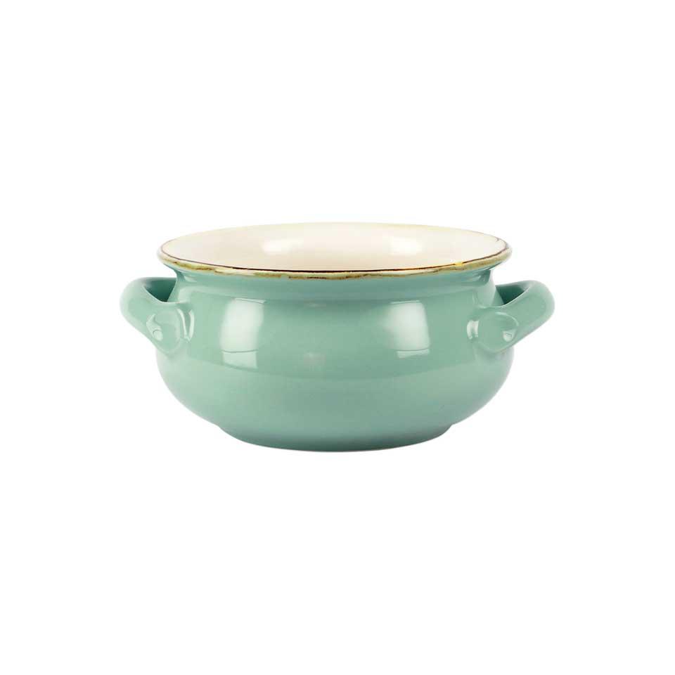 Aqua Small Handled Round Baker