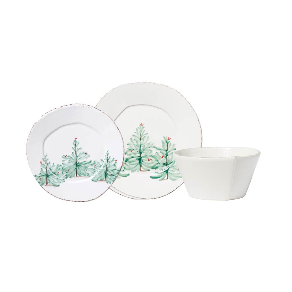 Melamine Lastra Holiday Three-Piece Place Setting