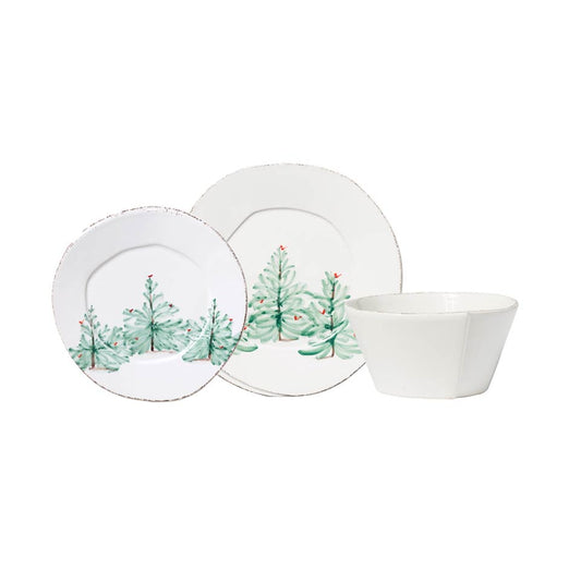 Melamine Lastra Holiday Three-Piece Place Setting