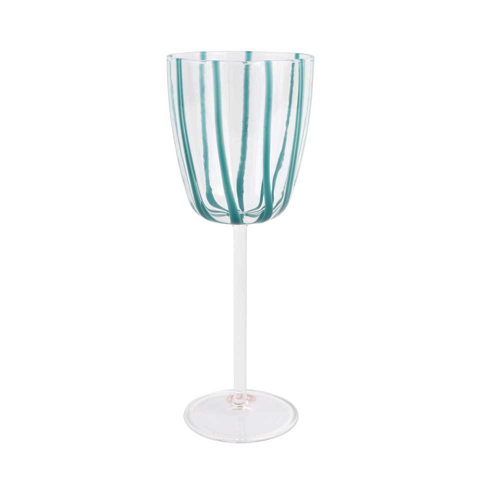 Teal Wine Glass