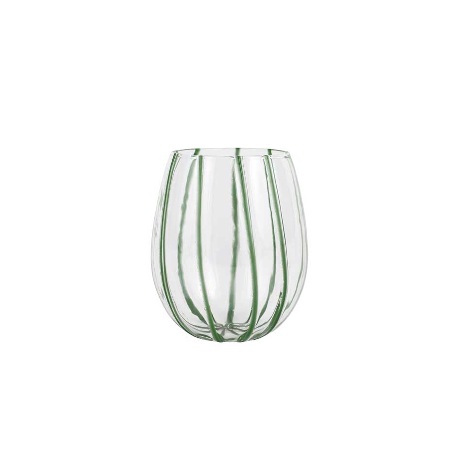 Green Stemless Wine Glass