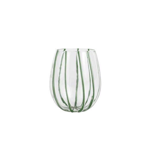 Green Stemless Wine Glass