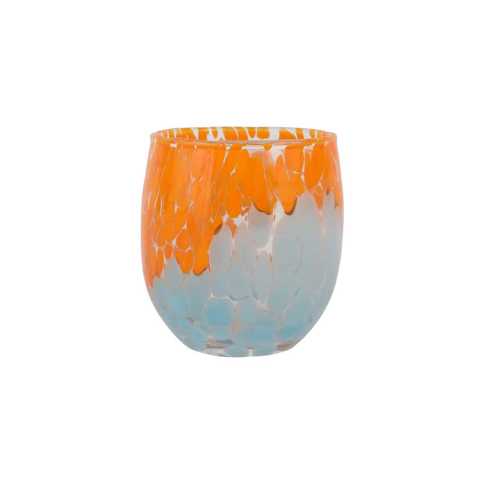 Orange and Light Blue Double Old Fashioned