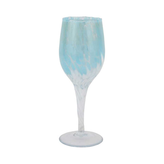 Light Blue and White Wine Glass
