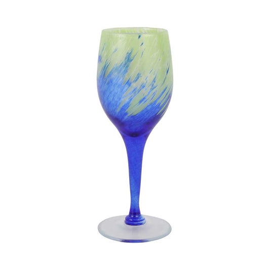 Green and Blue Wine Glass