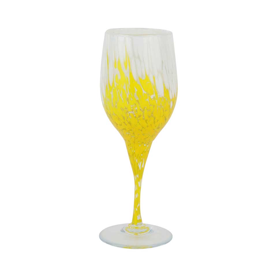 White and Yellow Wine Glass