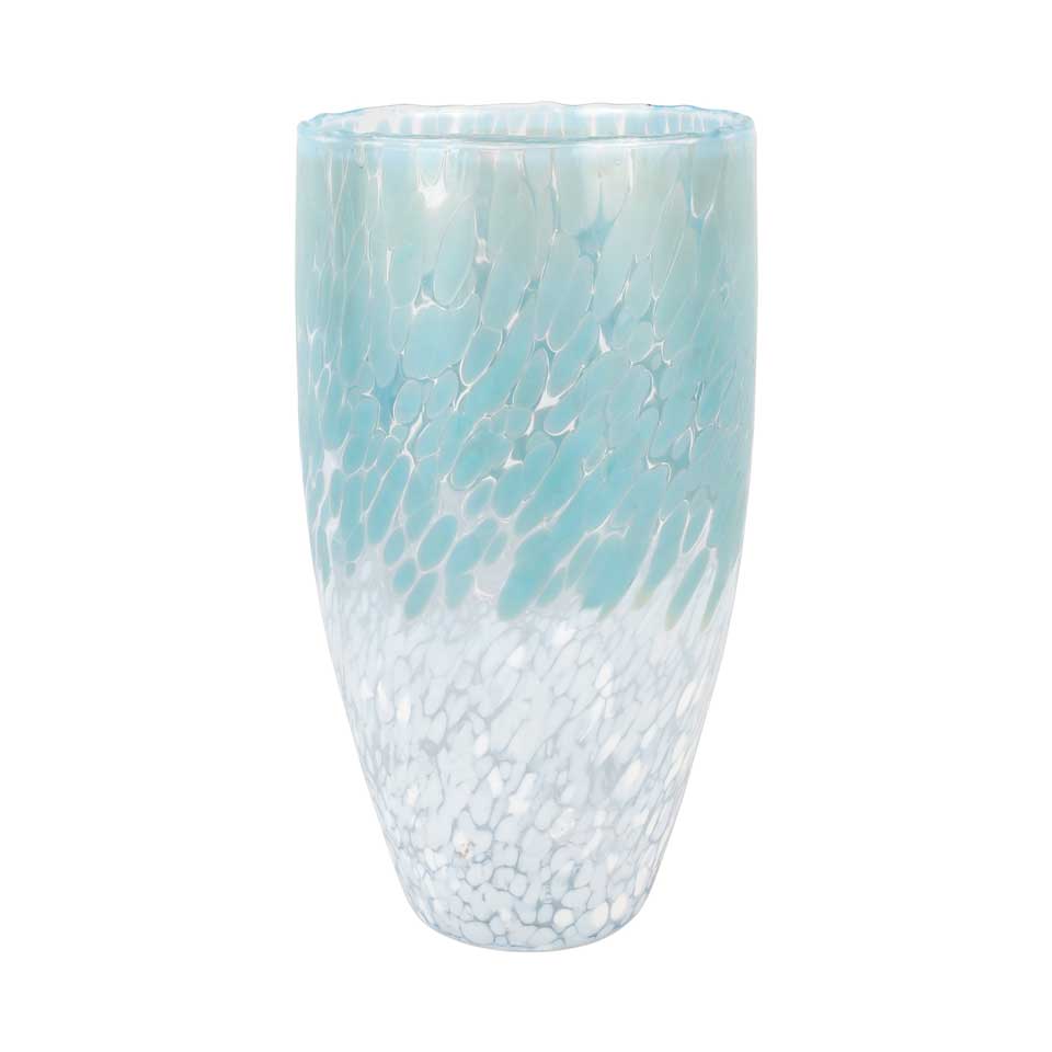 Light Blue and White Tall Vase