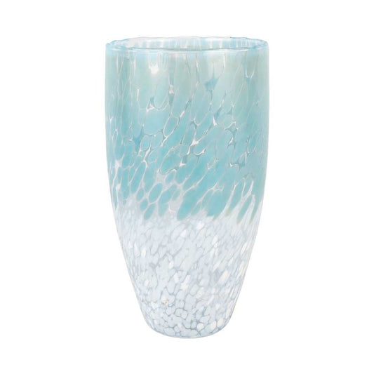Light Blue and White Tall Vase