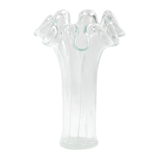 Clear w/ White Lines Tall Vase