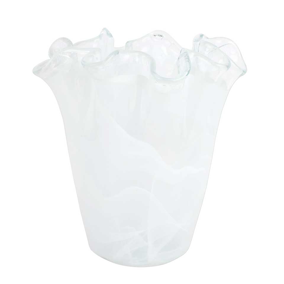 White Ruffled Vase
