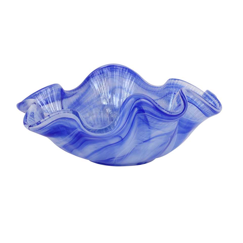 Cobalt Ruffled Round Bowl