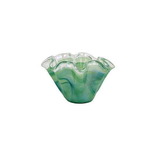 Green Petite Ruffled Bowl