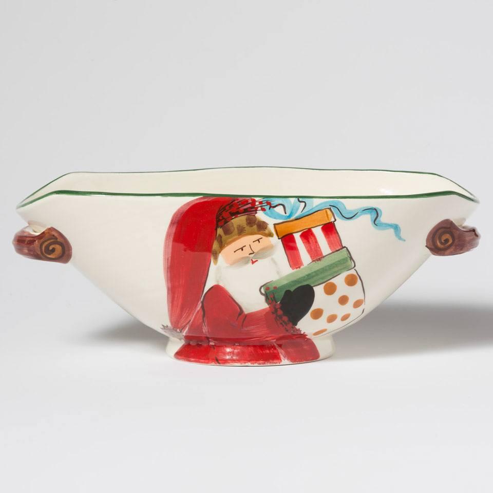Handled Oval Bowl w/ Presents