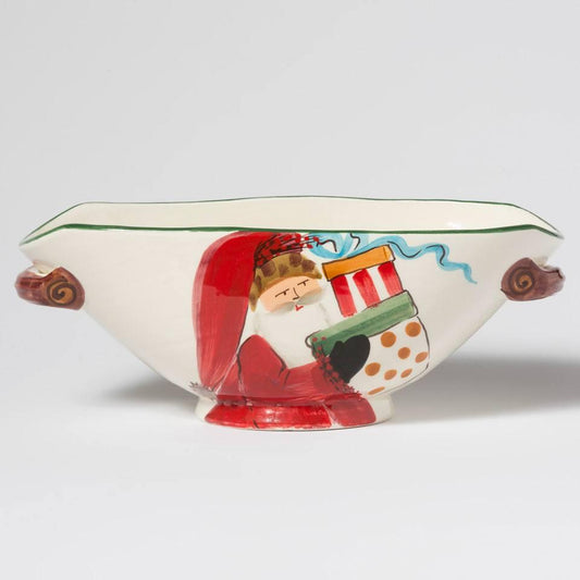 Handled Oval Bowl w/ Presents