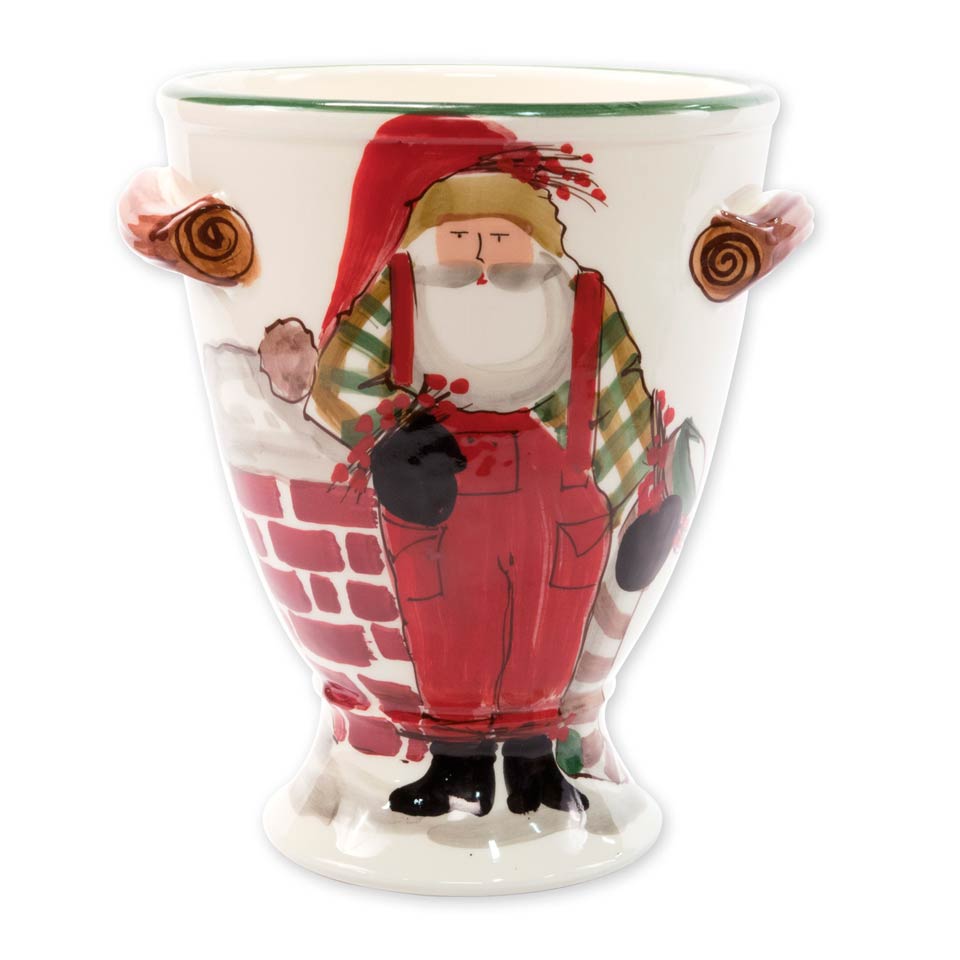 Footed Urn w/ Chimney & Stockings