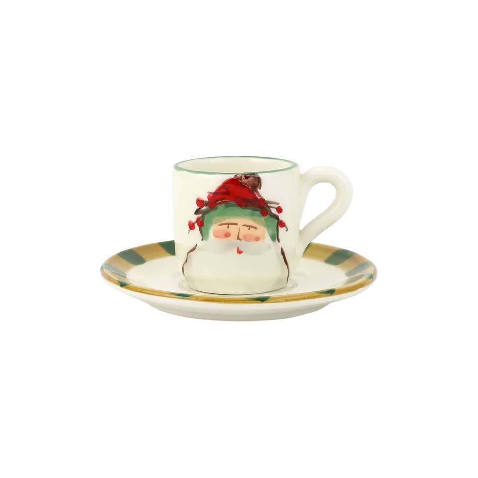 Espresso Cup & Saucer - Green Hat