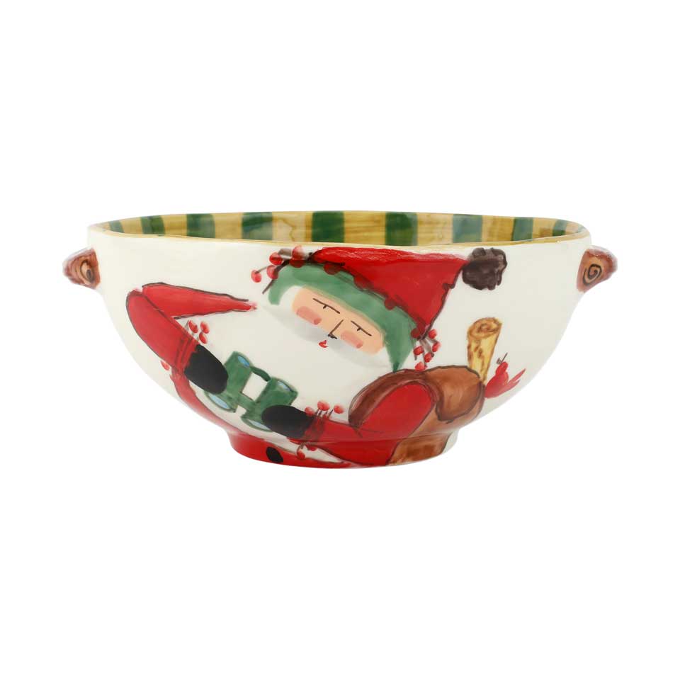 Handled Bowl w/ Bird Watcher