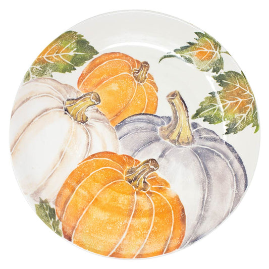 Large Serving Bowl w/ Assorted Pumpkins