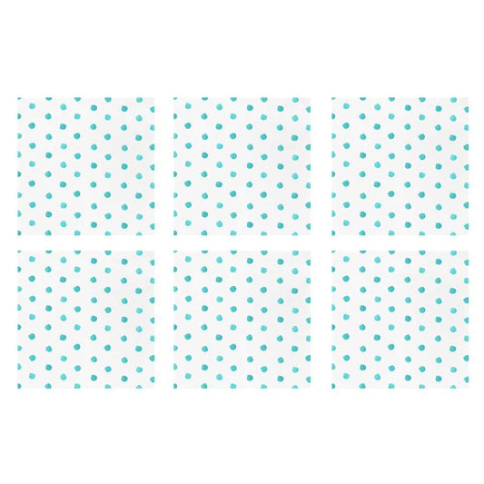 Dot Aqua Cocktail Napkins (Pack of 20) - Set of 6