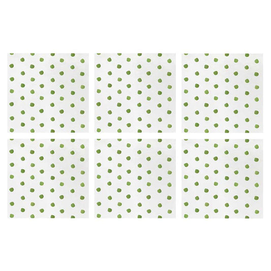 Dot Green Cocktail Napkins (Pack of 20) - Set of 6