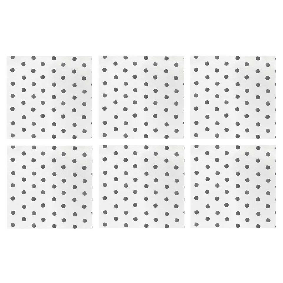 Dot Gray Cocktail Napkins (Pack of 20) - Set of 6
