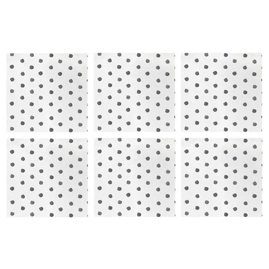 Dot Gray Cocktail Napkins (Pack of 20) - Set of 6