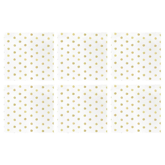 Dot Linen Cocktail Napkins (Pack of 20) - Set of 6