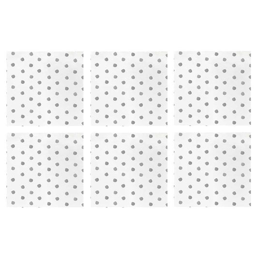 Dot Light Gray Cocktail Napkins (Pack of 20) - Set of 6