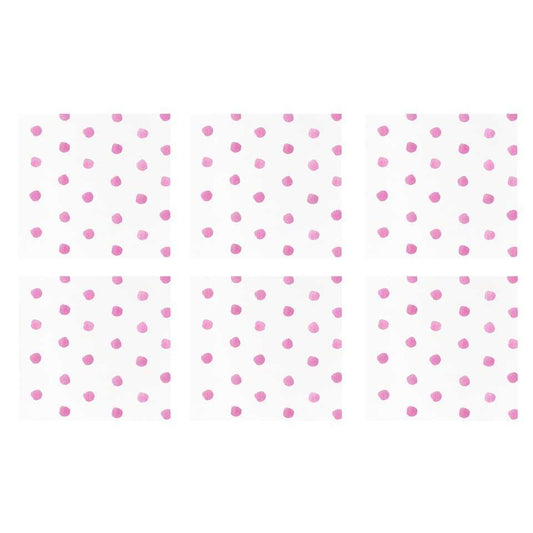 Dot Pink Cocktail Napkins (Pack of 20) - Set of 6
