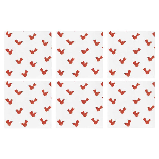 Red Bird Cocktail Napkins (Pack of 20) - Set of 6