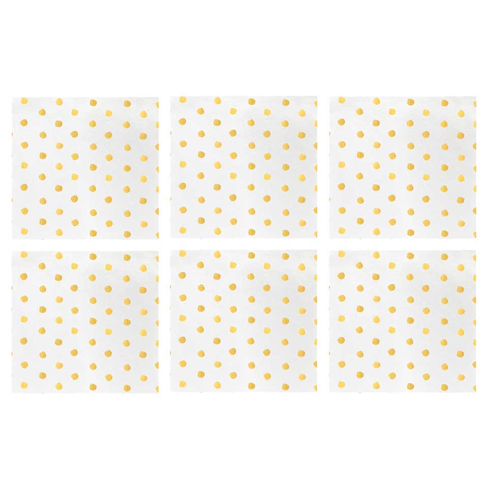 Dot Yellow Cocktail Napkins (Pack of 20) - Set of 6