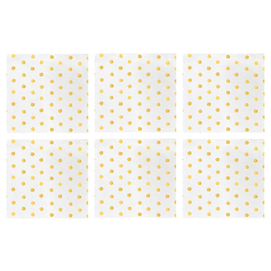 Dot Yellow Cocktail Napkins (Pack of 20) - Set of 6