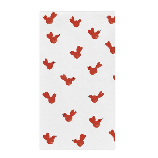 Red Bird Guest Towels (Pack of 20)