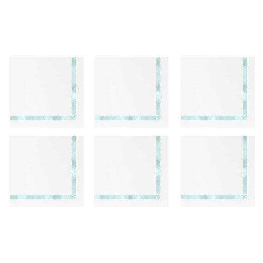 Fringe Aqua Cocktail Napkins (Pack of 20) - Set of 6