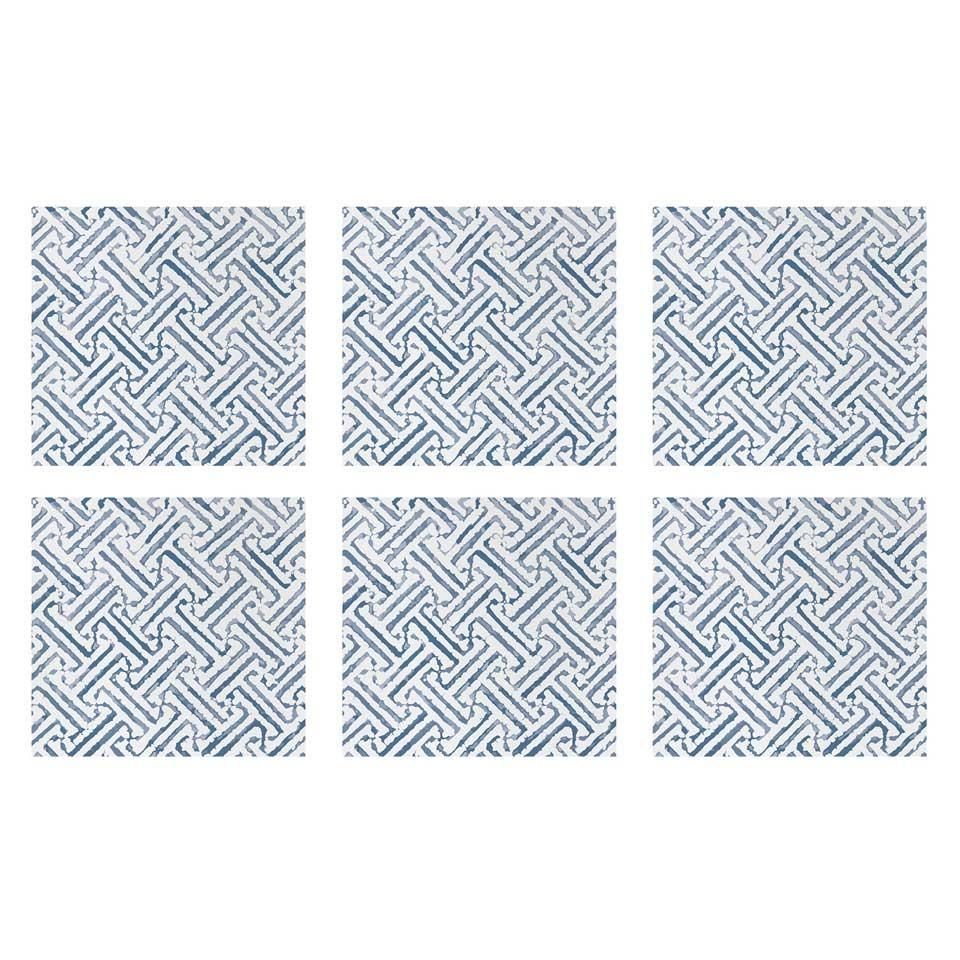 Greek Key Blue Cocktail Napkins (Pack of 20)