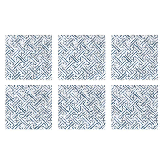 Greek Key Blue Cocktail Napkins (Pack of 20)