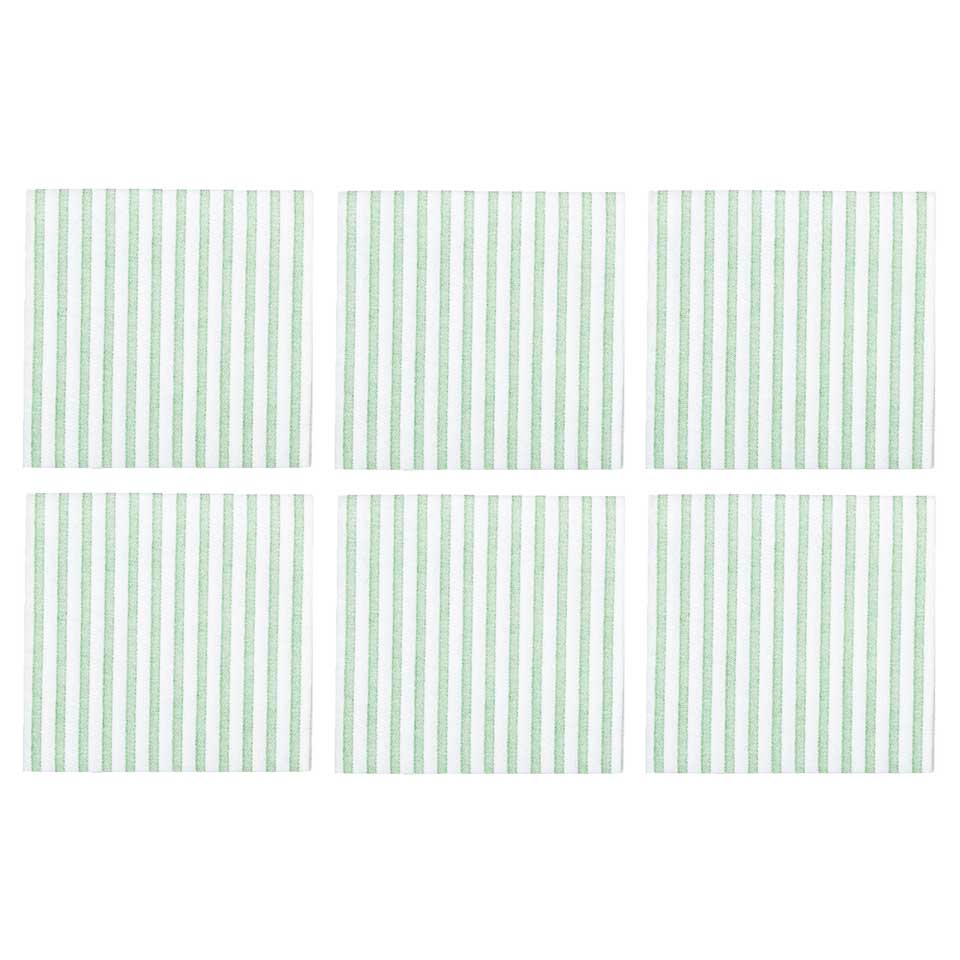 Capri Green Cocktail Napkins (Pack of 20) - Set of 6