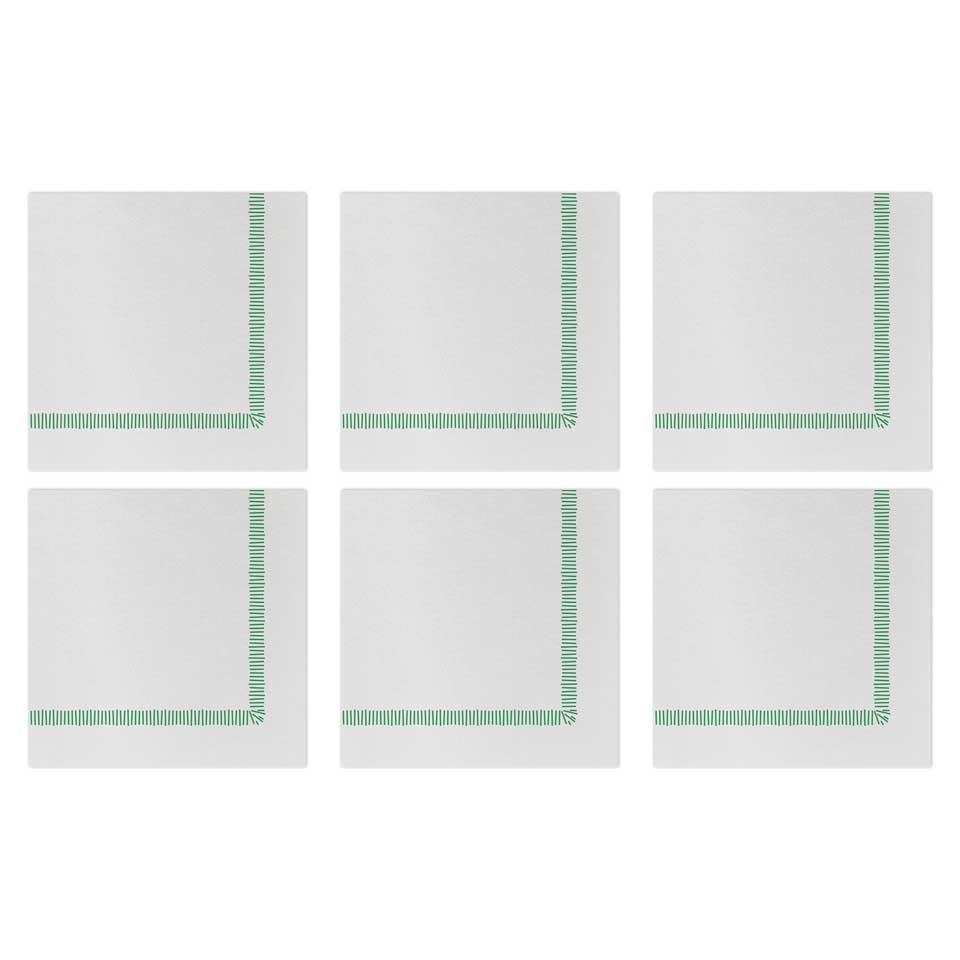 Fringe Green Cocktail Napkins (Pack of 20) - Set of 6