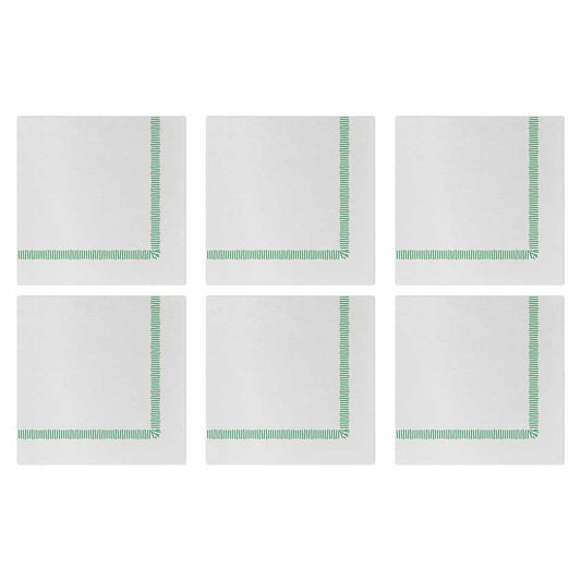 Fringe Green Cocktail Napkins (Pack of 20) - Set of 6