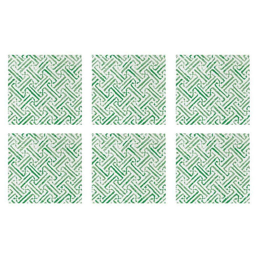 Greek Key Green Cocktail Napkins (Pack of 20)