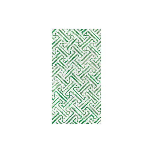 Greek Key Green Guest Towels (Pack of 20)