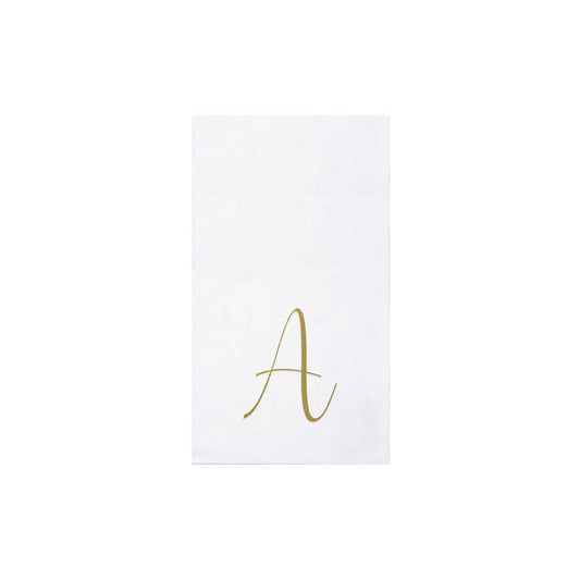 Gold Monogram Guest Towels - A (Pack of 20)