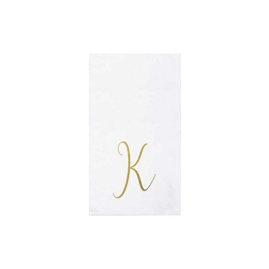 Gold Monogram Guest Towels - K (Pack of 20)