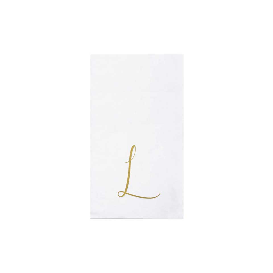 Gold Monogram Guest Towels - L (Pack of 20)