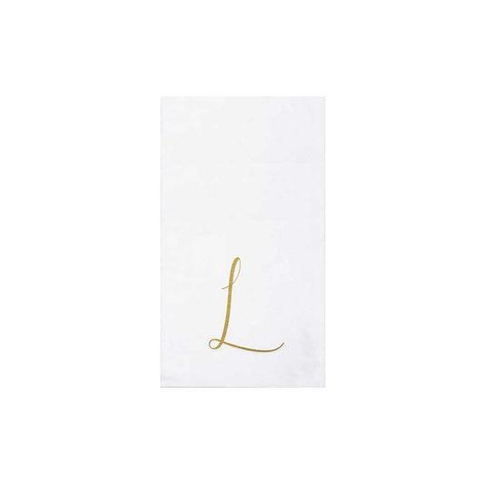Gold Monogram Guest Towels - L (Pack of 20)