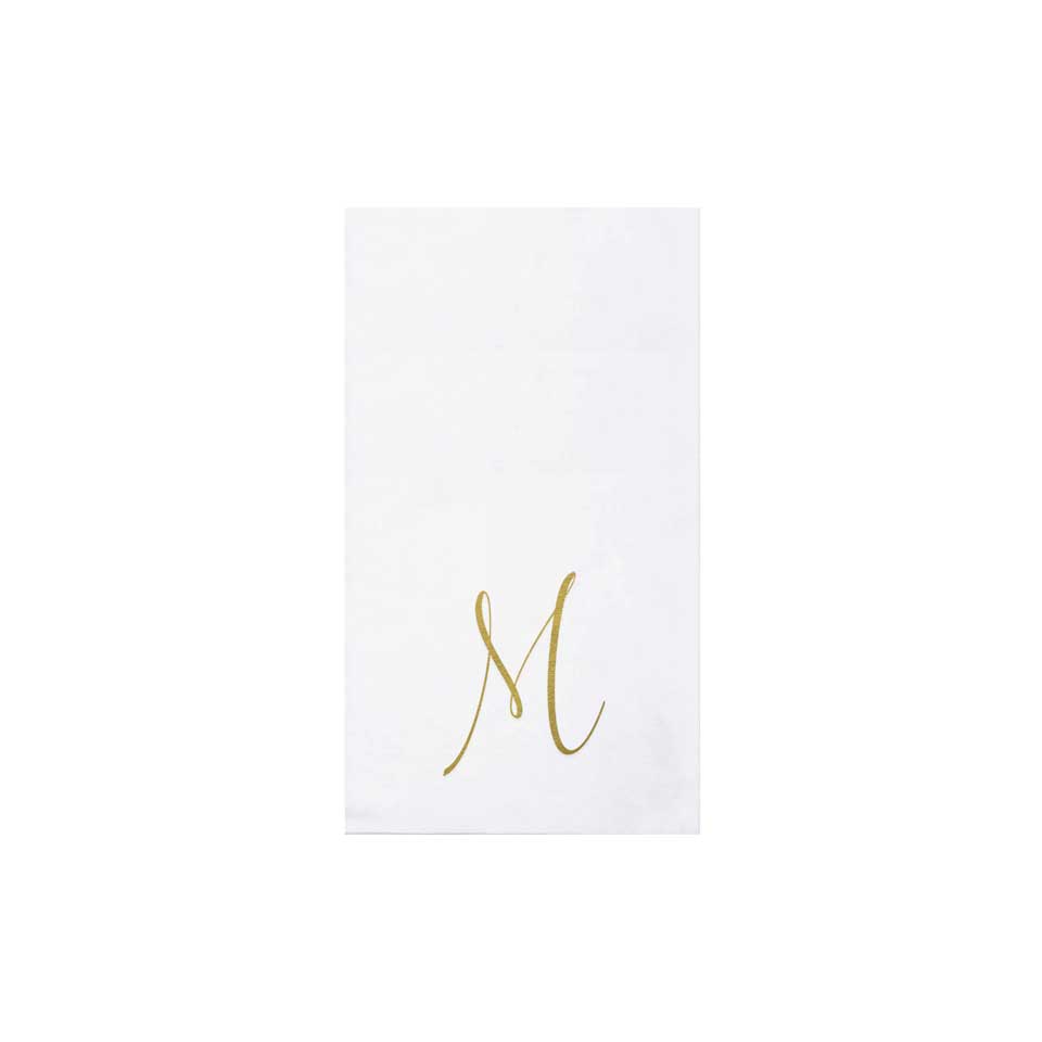Gold Monogram Guest Towels - M (Pack of 20)