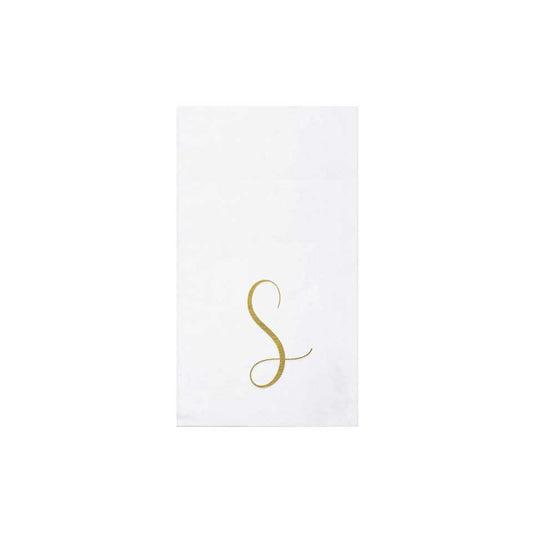 Gold Monogram Guest Towels - S (Pack of 20)